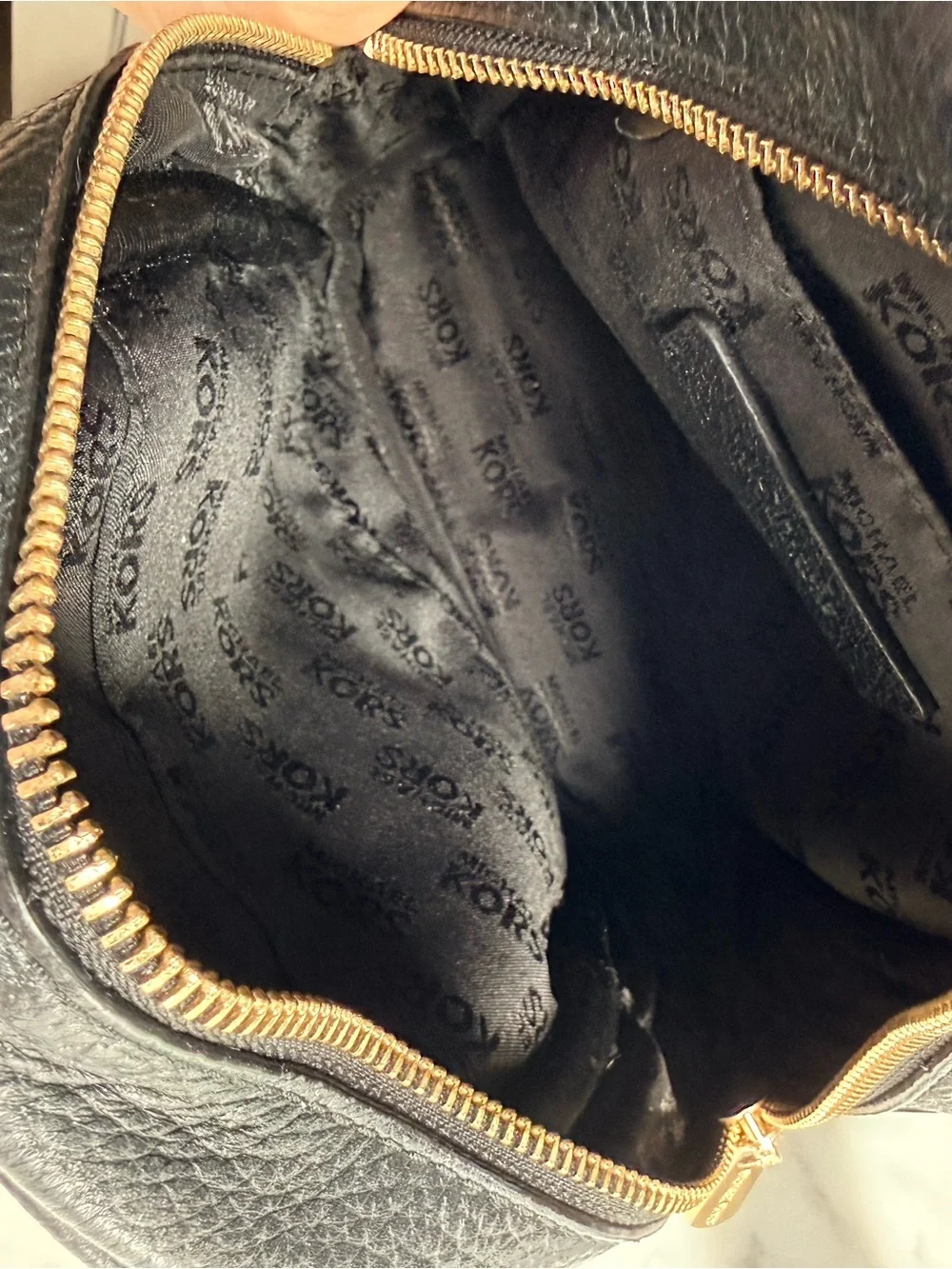 Michael Kors Black Pebbled Leather Mini Backpack with Gold Hardware